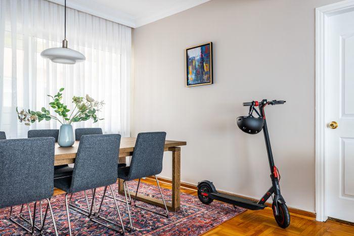 An electric scooter is also available for use in our flat.