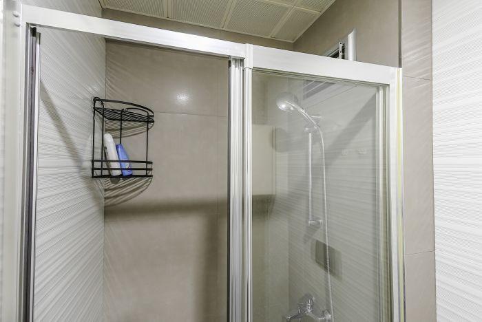 Refresh yourself in the spacious and zestfully furnished shower cabin.