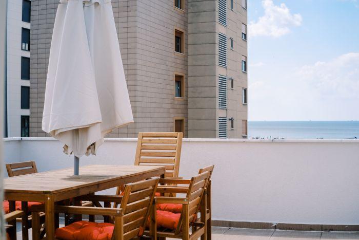 Experience the ultimate seaside retreat with our house's terrace, offering breathtaking views of the sea