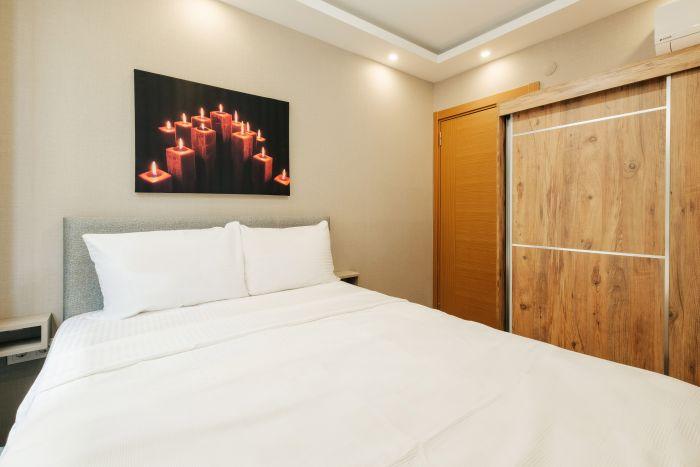 The double bed will relieve all your tiredness.