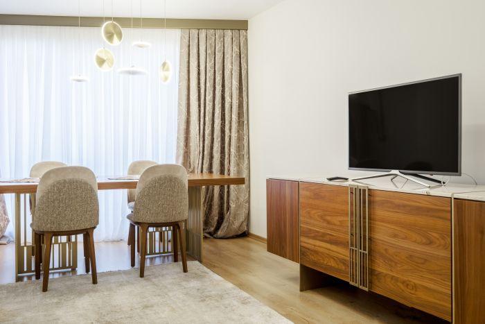 Relieve the tiredness of the vivacious Istanbul experience on a cushy sofa with TV.