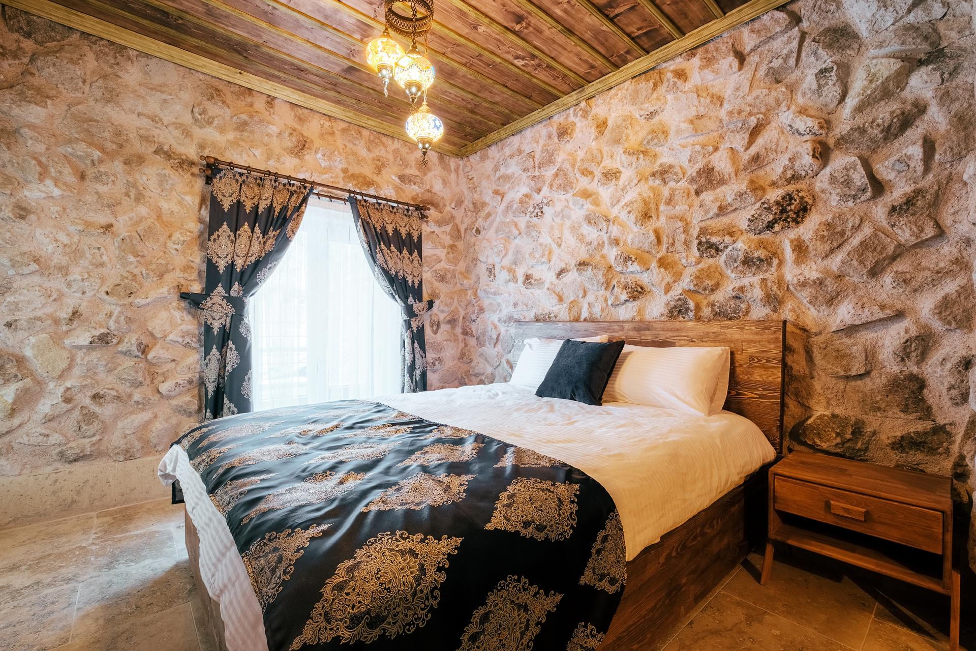 A cozy bedroom retreat in the heart of Cappadocia.