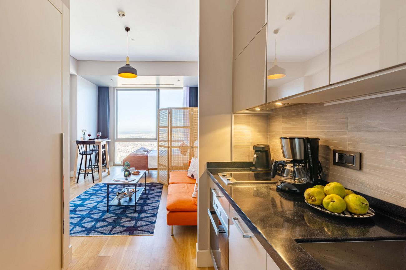 With the open kitchen concept, you can stay social while in the kitchen