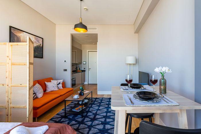 Decorated with wooden details and warm tones, our apartment will warm you inside