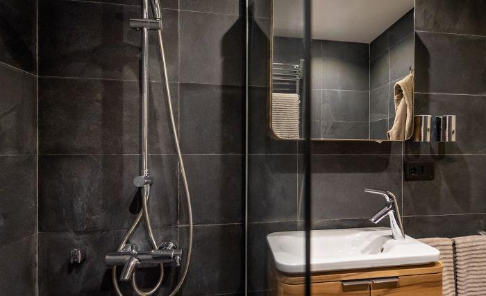 Our bathrooms are sleek and modern, complementing the rest of the manor.