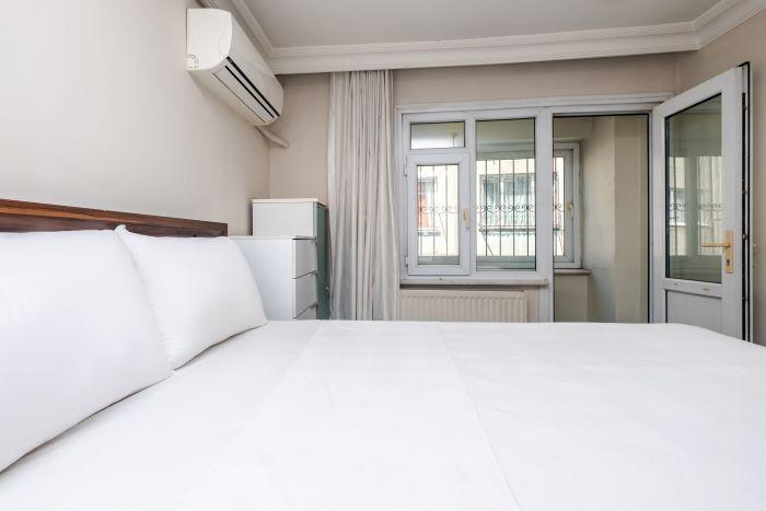 The bedroom includes a comfy double bed, assures restful nights.