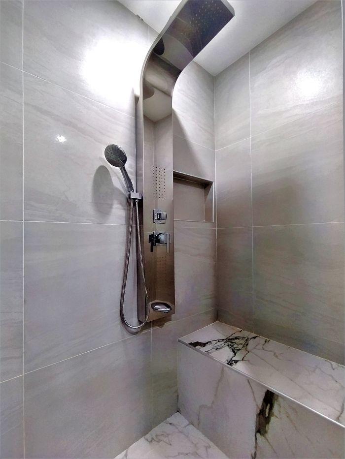 Our bathroom includes a hot shower for refreshment.