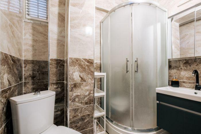 Shower cabin and hot water is at your service whenever you wish.