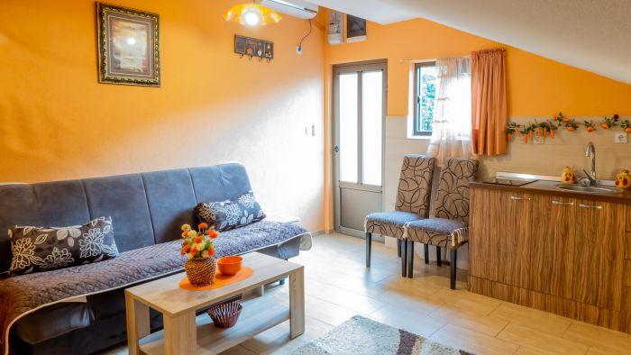 The living room is fully equipped to ensure total comfort during your trip to Kotor.