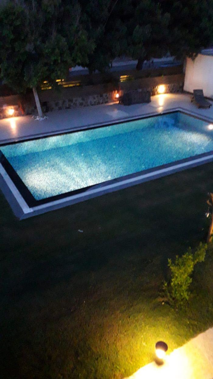 Our villa looks stunning even in the nighttime.