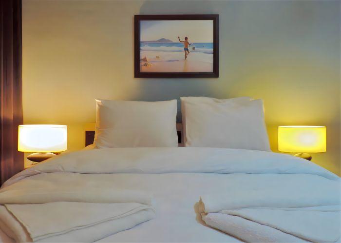 The main bedroom features a comfy and big double bed to rest peacefully.