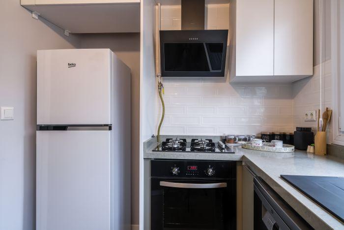 Our practical kitchen is fully equipped with necessary appliances.