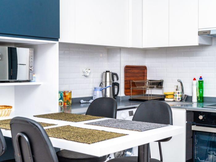  Find joy in cooking with our well-appointed kitchen, featuring modern amenities and chic design.