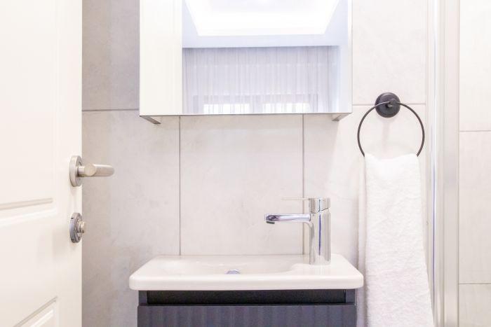 Indulge in a spa-like experience in our beautifully designed and fully equipped bathroom.