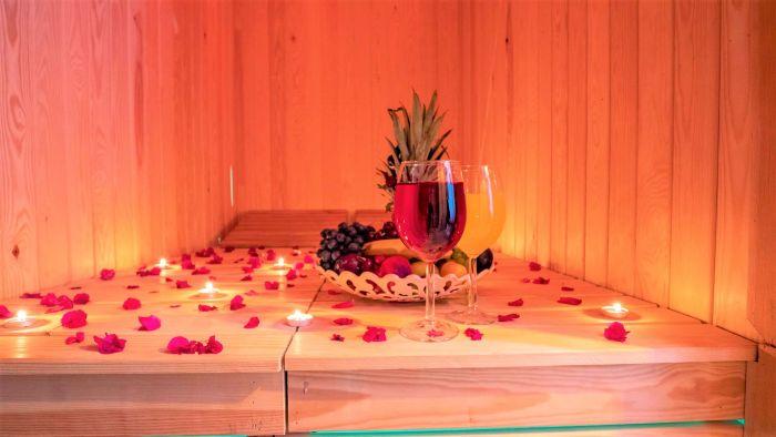You can relieve all of your stress in this sauna.