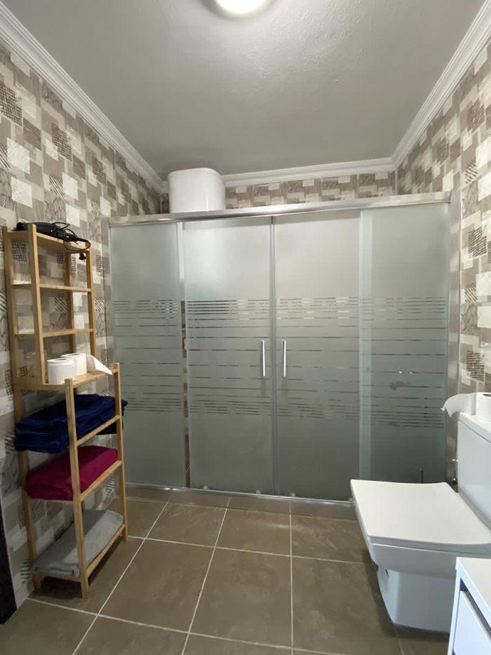 There is a large shower cabin for you to take a warm shower after a long day.