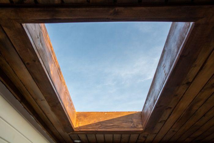 There is a skylight for you to stargaze and daydream at night.
