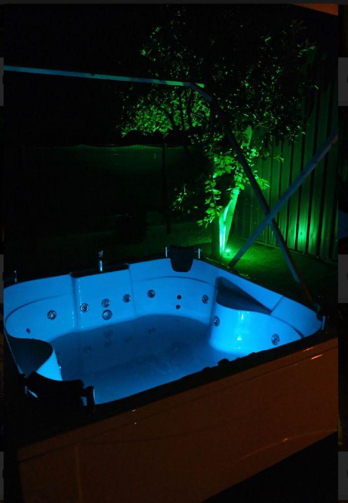You can grab a bottle of champagne and relax in the hot tub.