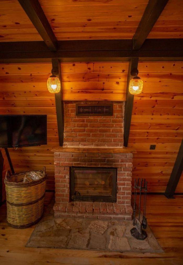 You can cozy up next to the fireplace with a cup of hot beverage.