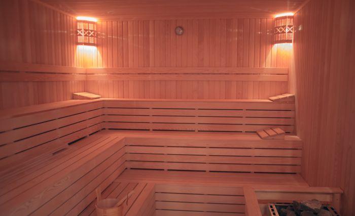You can blow off some steam here in the sauna.