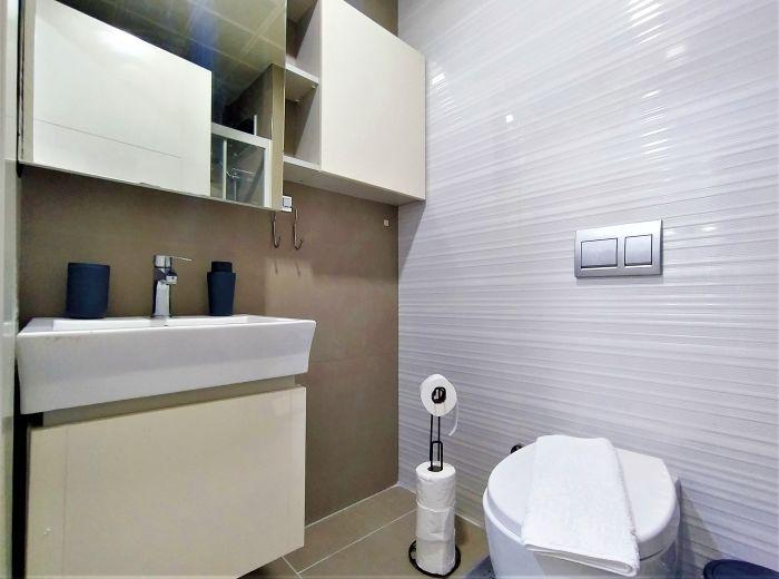 Hygienic products will be provided upon your arrival in our bathroom where a hot shower option is available.