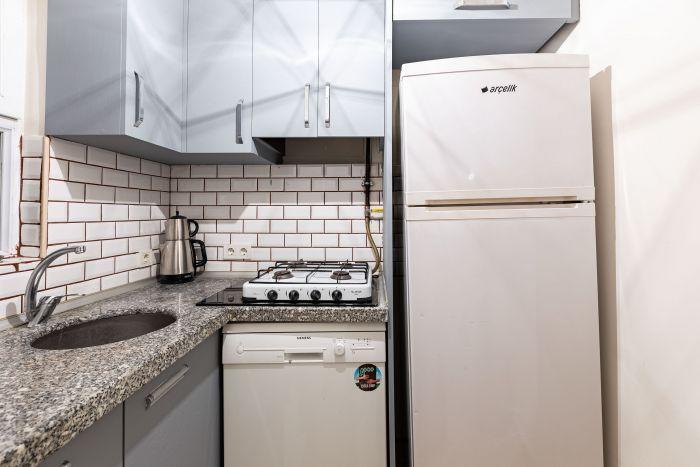 You are able to try delicious tastes in that compact kitchen during your stay.