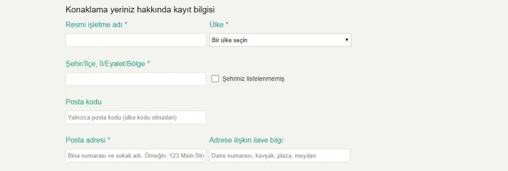 tripadvisor kayıt bilgi