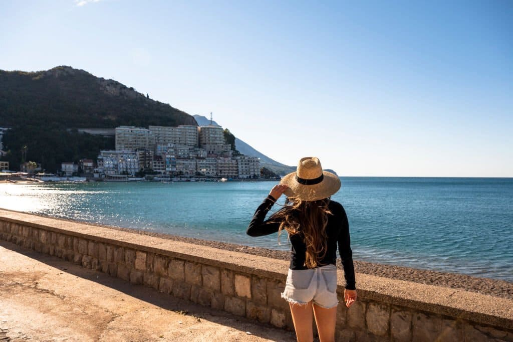 montenegro vacation rental, traveler woman, sea coast