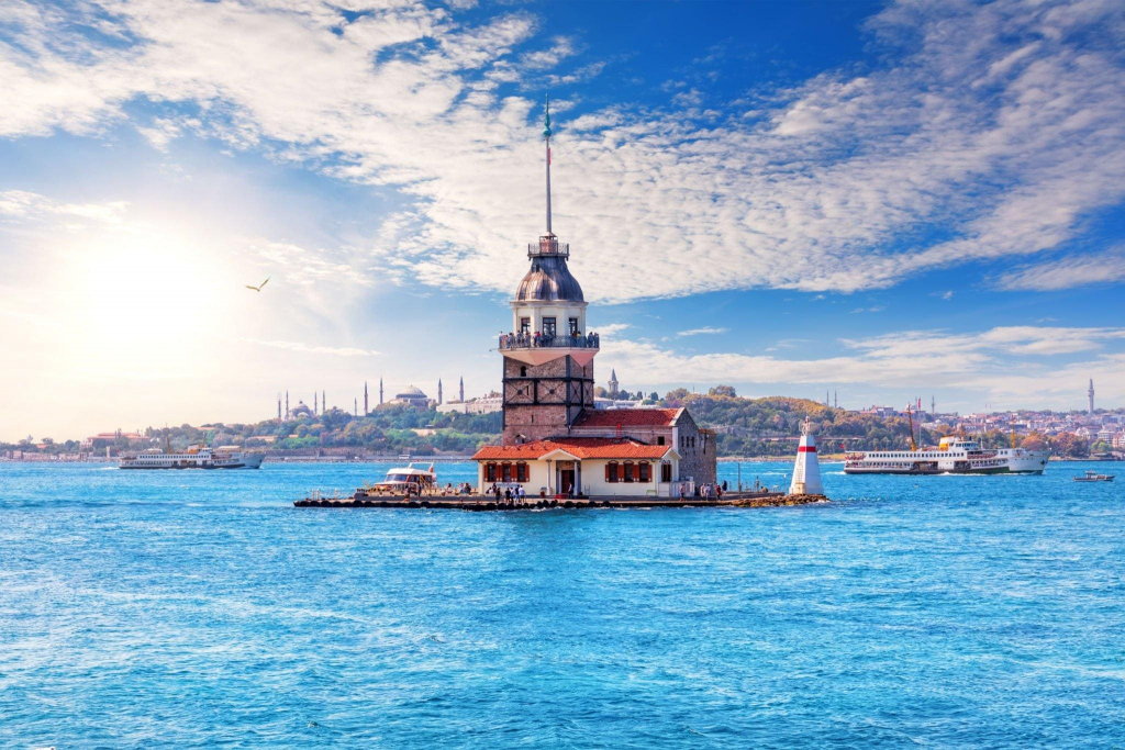 istanbul tarihi yerler, kız kulesi, istanbul boğazı
