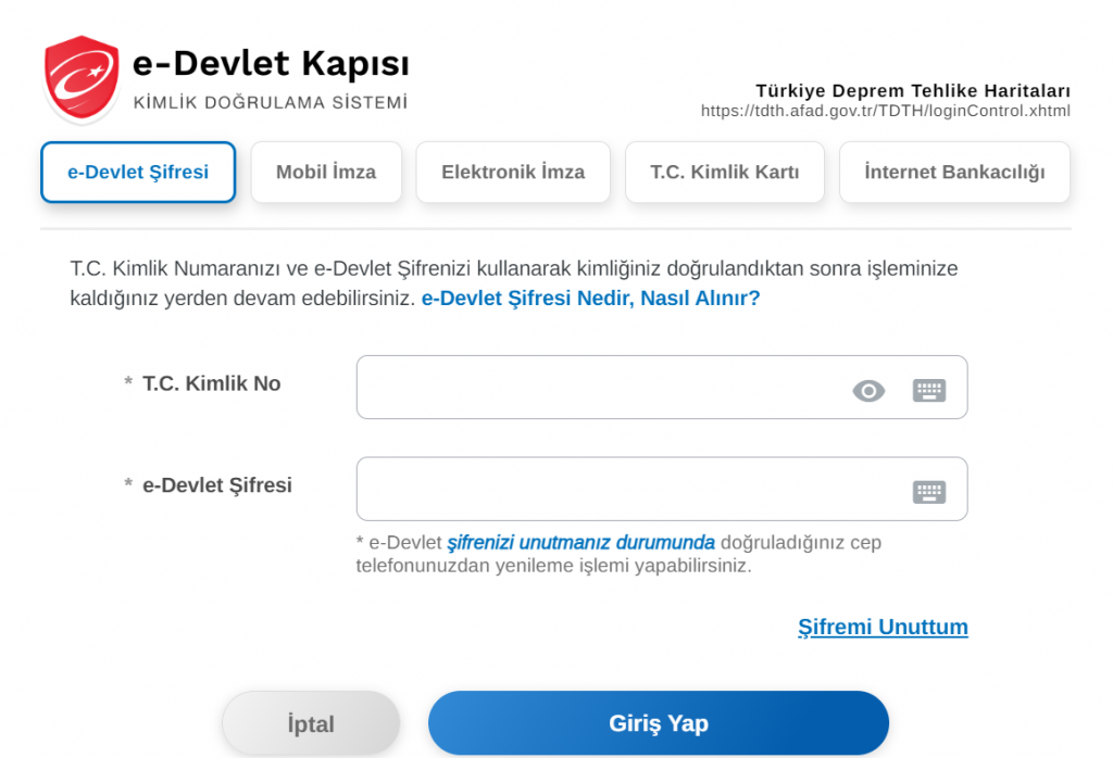 e-devlet afad deprem haritası