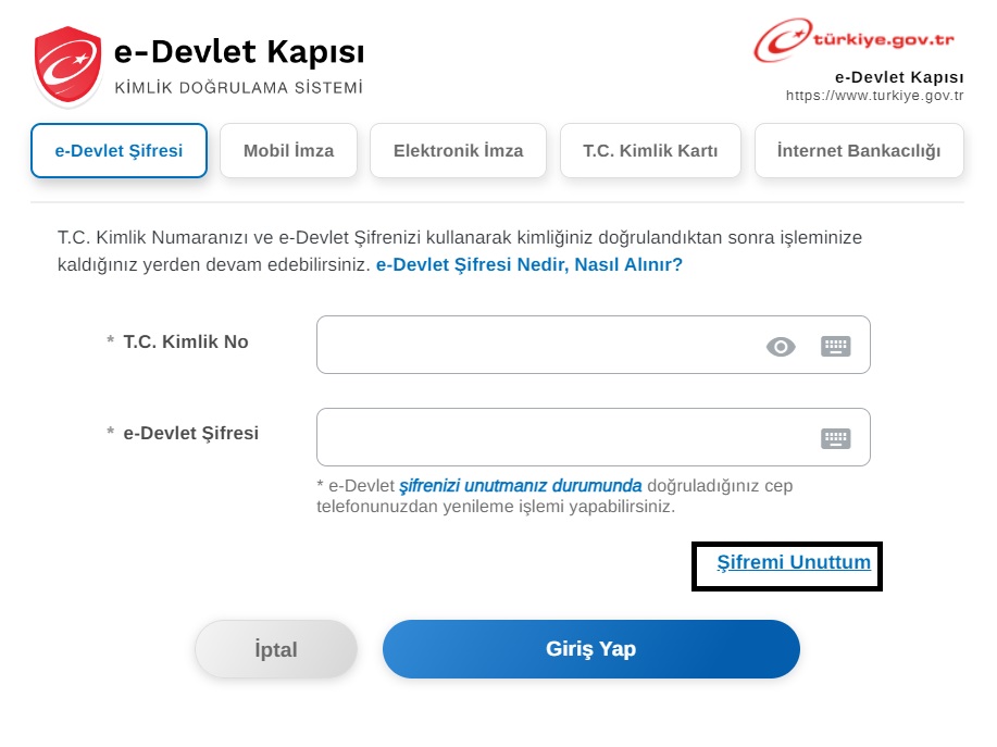 e-devlet şifremi unuttum, e-devlet şifremi unuttum ne yapmalıyım